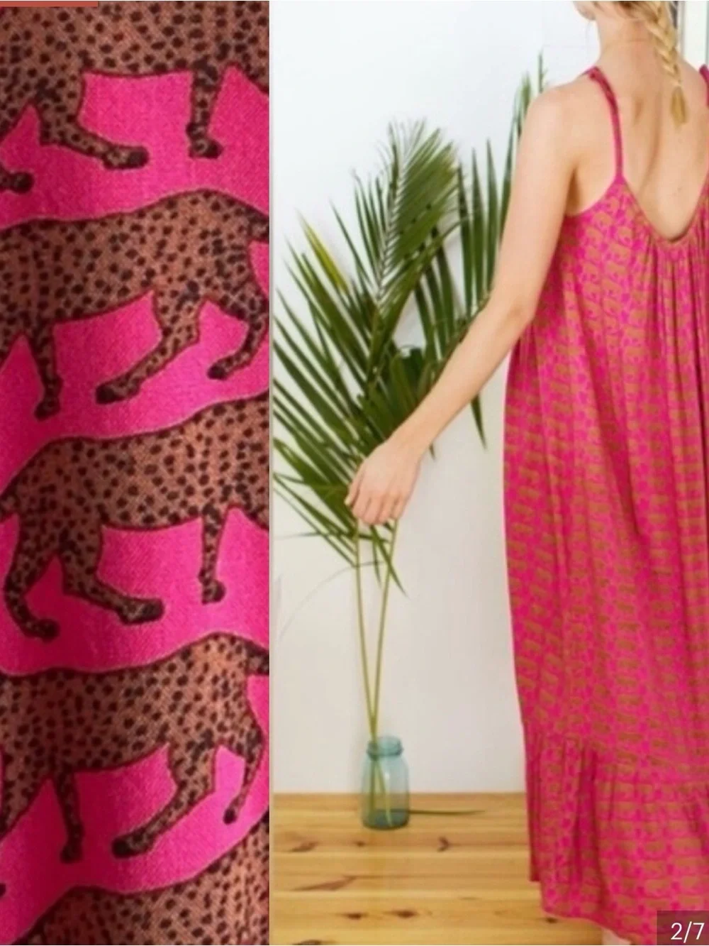 Emerson Fry India Collection Yarrow Leopard Cheetah Block Print Maxi Sun Dress